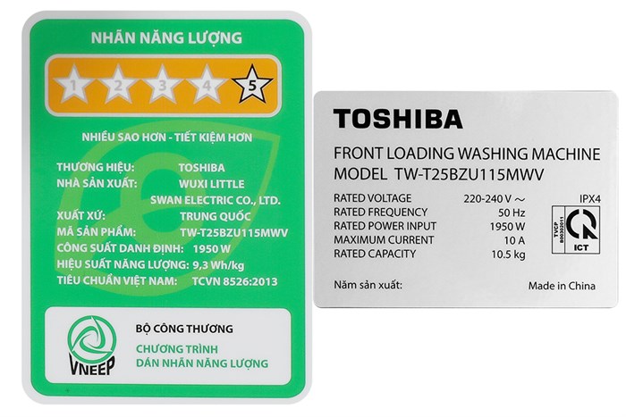 Máy Giặt Toshiba Inverter 10.5 Kg TW-T25BZU115MWV(MG)